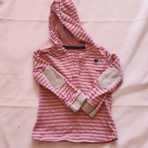 Girls 24m Pink Striped Hoodie